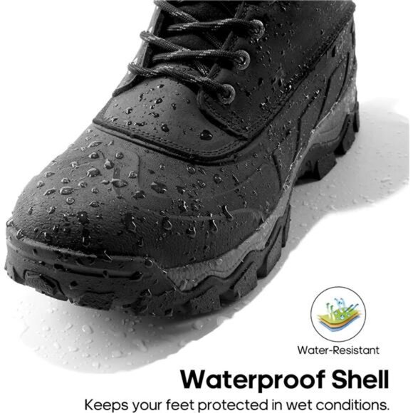 Men\'s Winter Boots Insulated Waterproof Snow Hiking Boots, Black main image 5